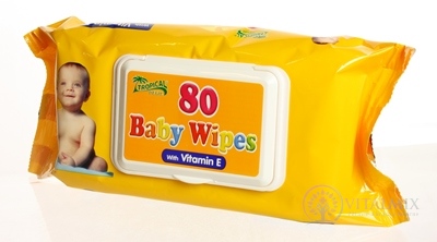 HYGIENICKÉ UTIERKY BABY WIPES S VITAMÍNOM E vlhčené obrúsky 80 ks