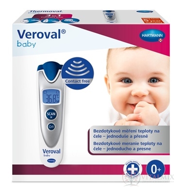 VEROVAL Baby Bezdotykový infračervený teplomer digitálny, strieborný 1 ks